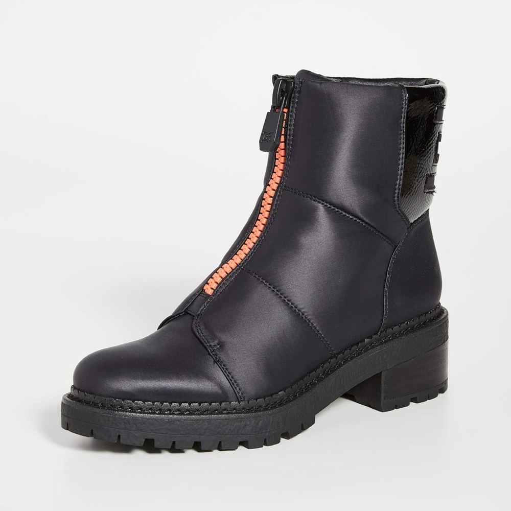 Sam Edelman Jalissa weatherproof puffer black nylon zipper booties